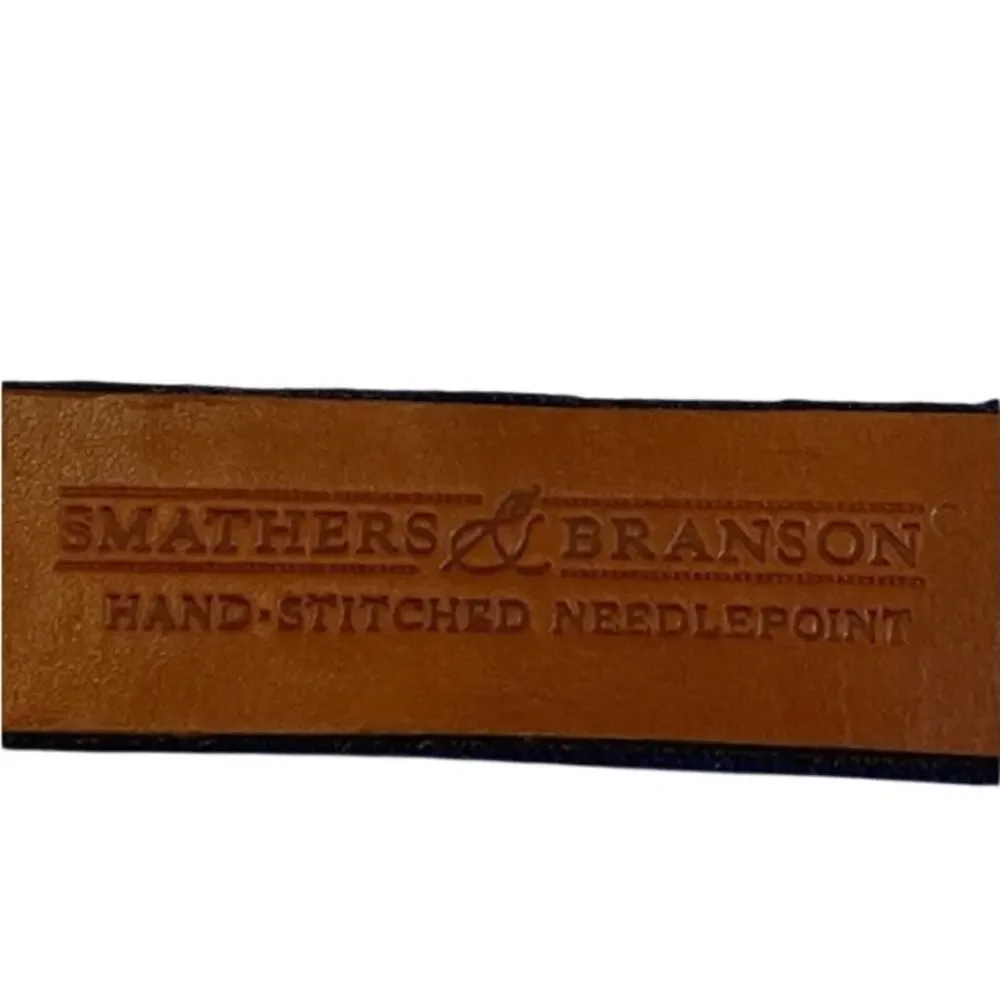 Smathers & Branson men's handstitched needlepoint belt LJCC